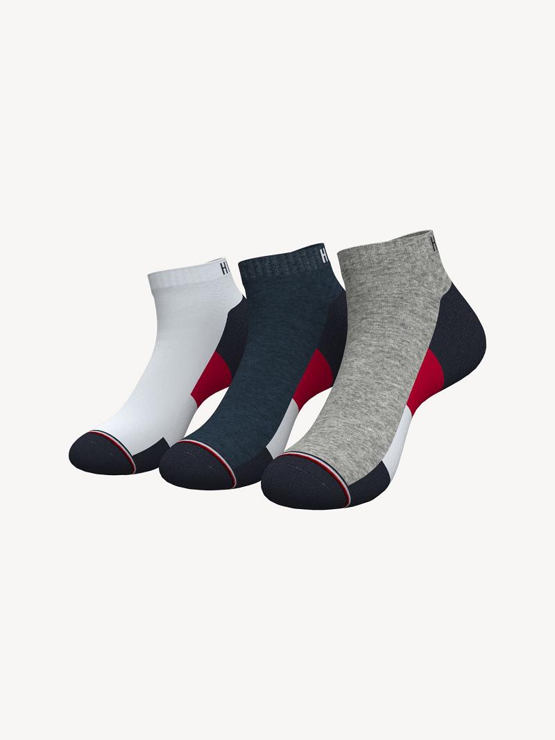 Calcetines Tommy Hilfiger Ankle 3PK Grises | MX_M31740