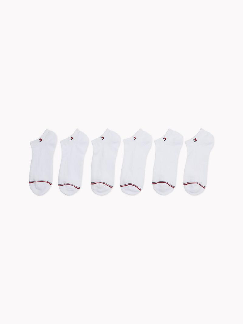 Calcetines Tommy Hilfiger Ankle 6PK Blancos | MX_W21657