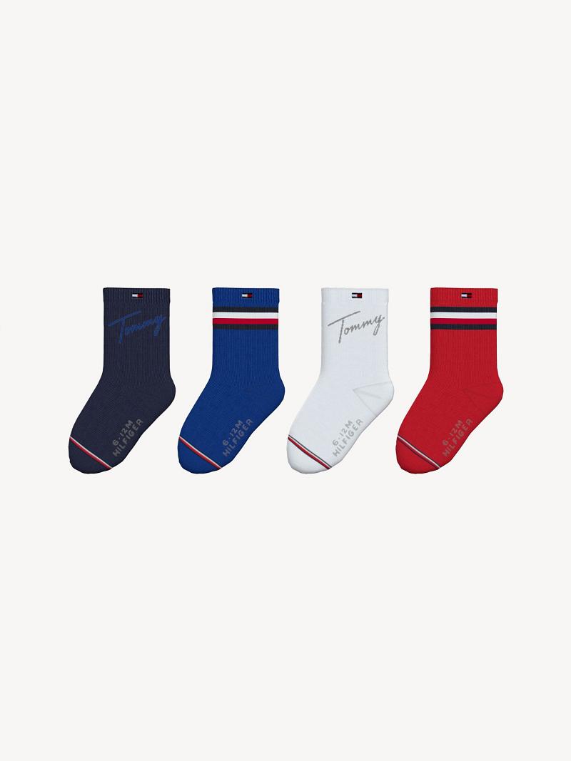 Calcetines Tommy Hilfiger Babies\' 4PK Azul Marino | MX_B2284