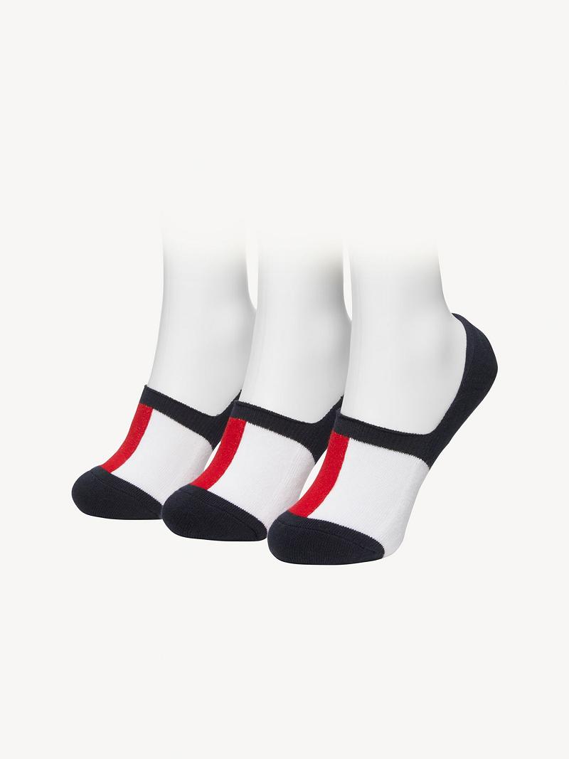 Calcetines Tommy Hilfiger No-Show 3PK Blancos | MX_B2293