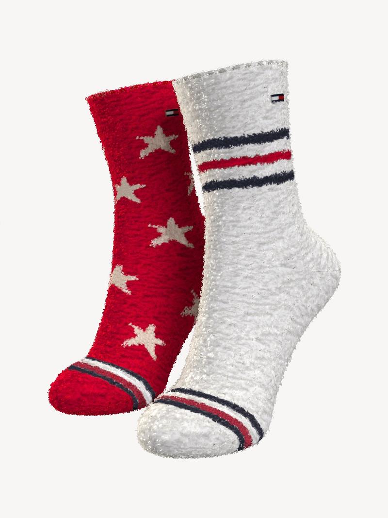 Calcetines Tommy Hilfiger Pantuflas 2PK Blancos Multicolor | MX_G1363