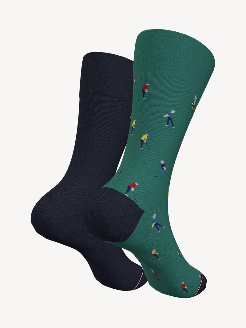 Calcetines Tommy Hilfiger Trouser 2PK Verdes Multicolor | MX_M31753