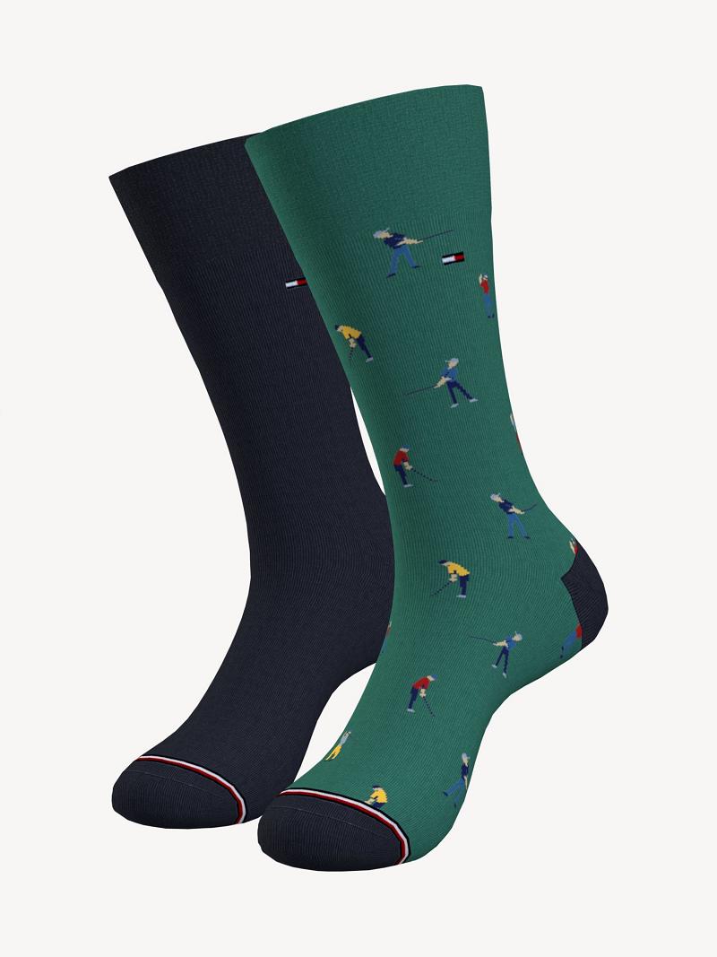 Calcetines Tommy Hilfiger Trouser 2PK Verdes Multicolor | MX_M31753