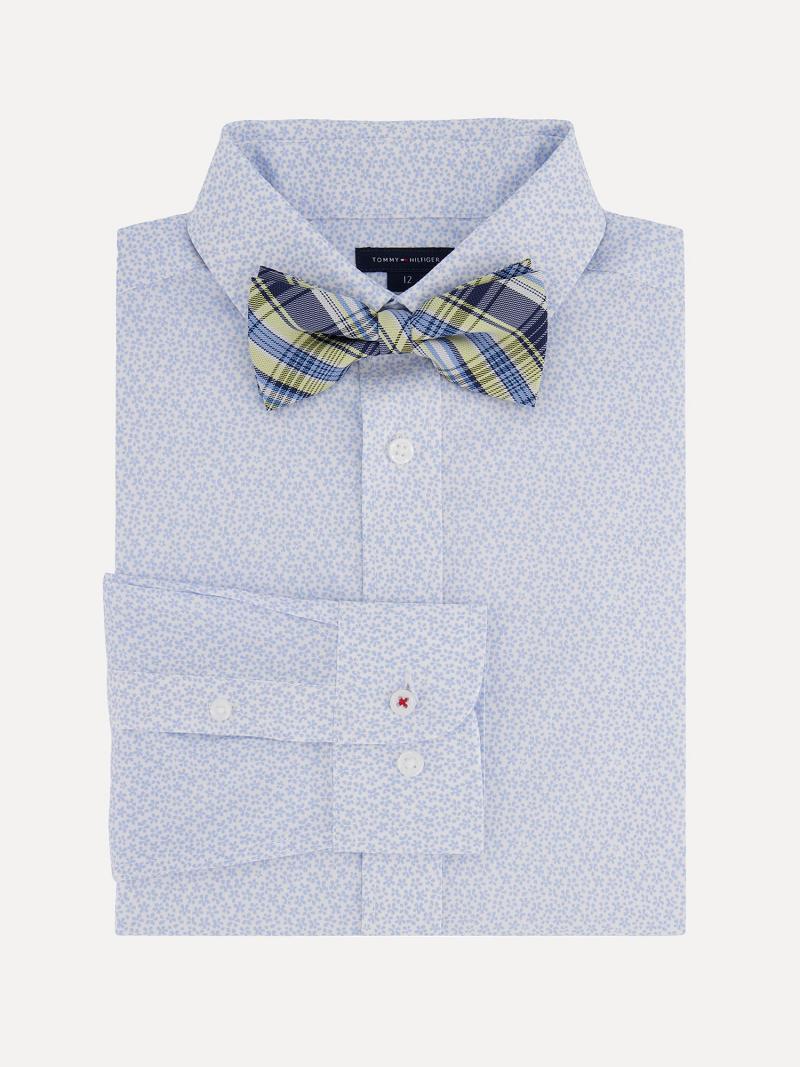 Camisas Tommy Hilfiger Big Floral and Bow Tie Set Azules | MX_B2074