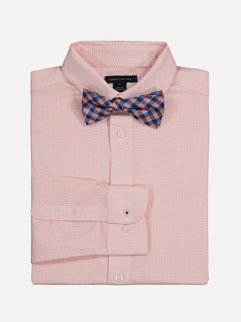 Camisas Tommy Hilfiger Big and Plaid Bow Tie Set Rosas | MX_B2072