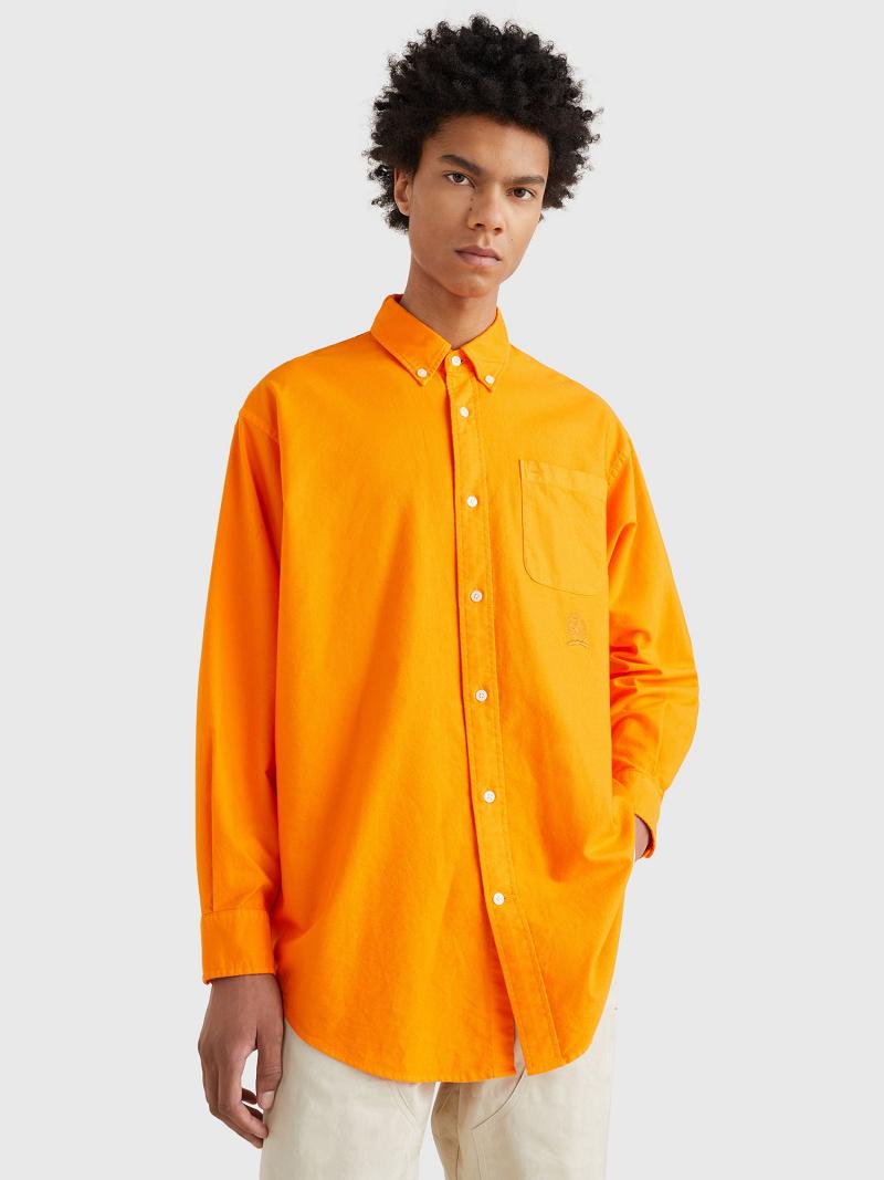 Camisas Tommy Hilfiger Button-down oxford Naranjas | MX_M31232