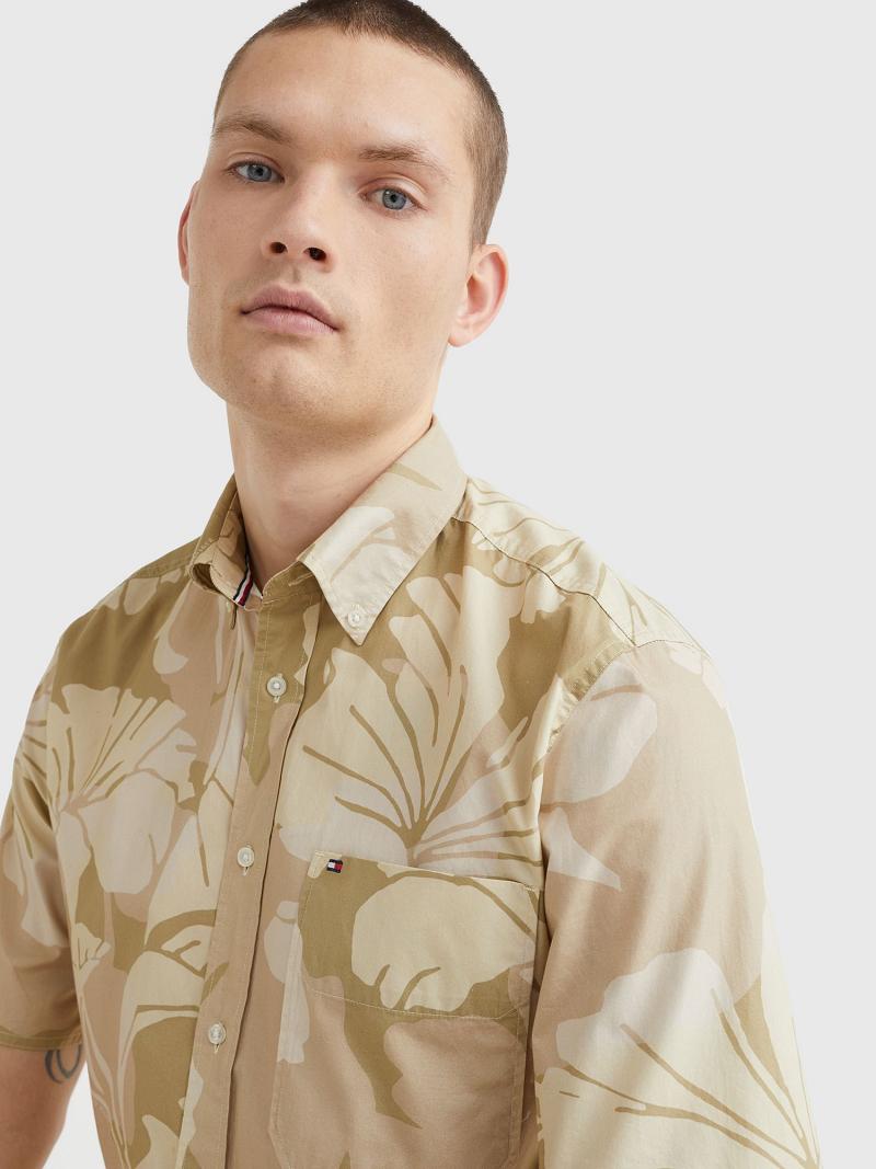 Camisas Tommy Hilfiger Casuales fit floral camo Beige Multicolor | MX_M31233