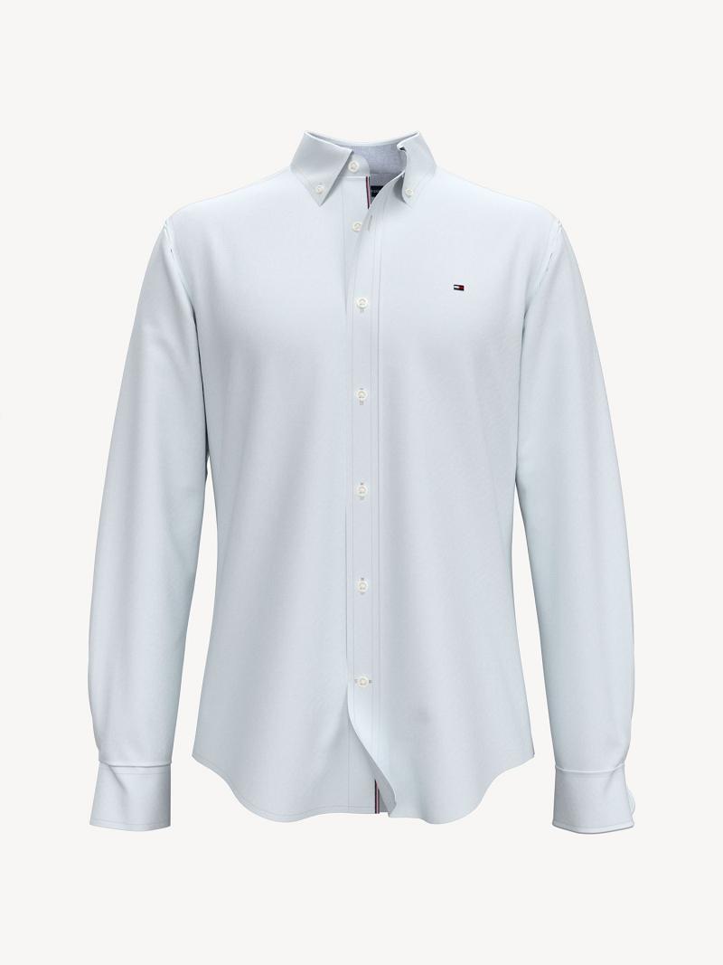 Camisas Tommy Hilfiger Custom fit essential stretch solid oxford Blancos | MX_M31248