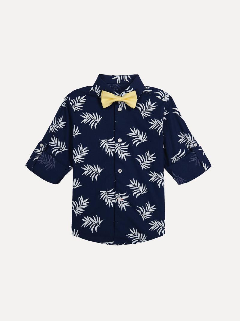 Camisas Tommy Hilfiger Little Palm Print, Pant and Bow Tie Set Azules | MX_B2082