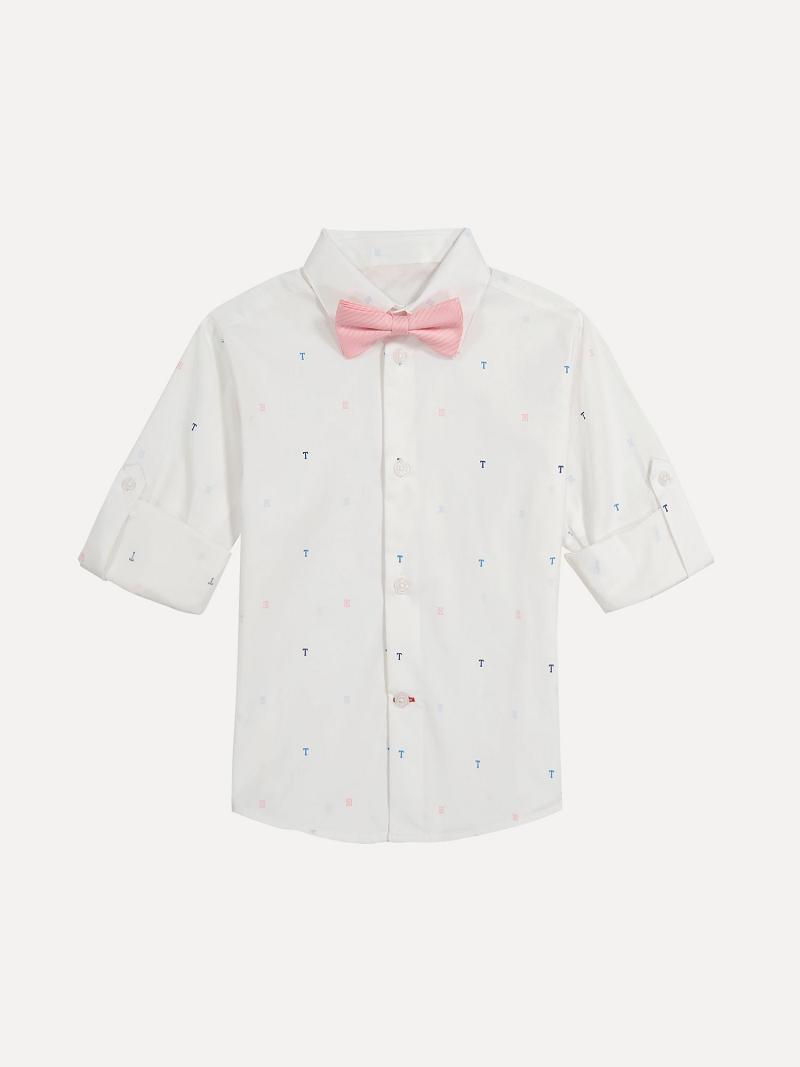 Camisas Tommy Hilfiger Little TH, Pant and Bow Tie Set Blancos | MX_B2086