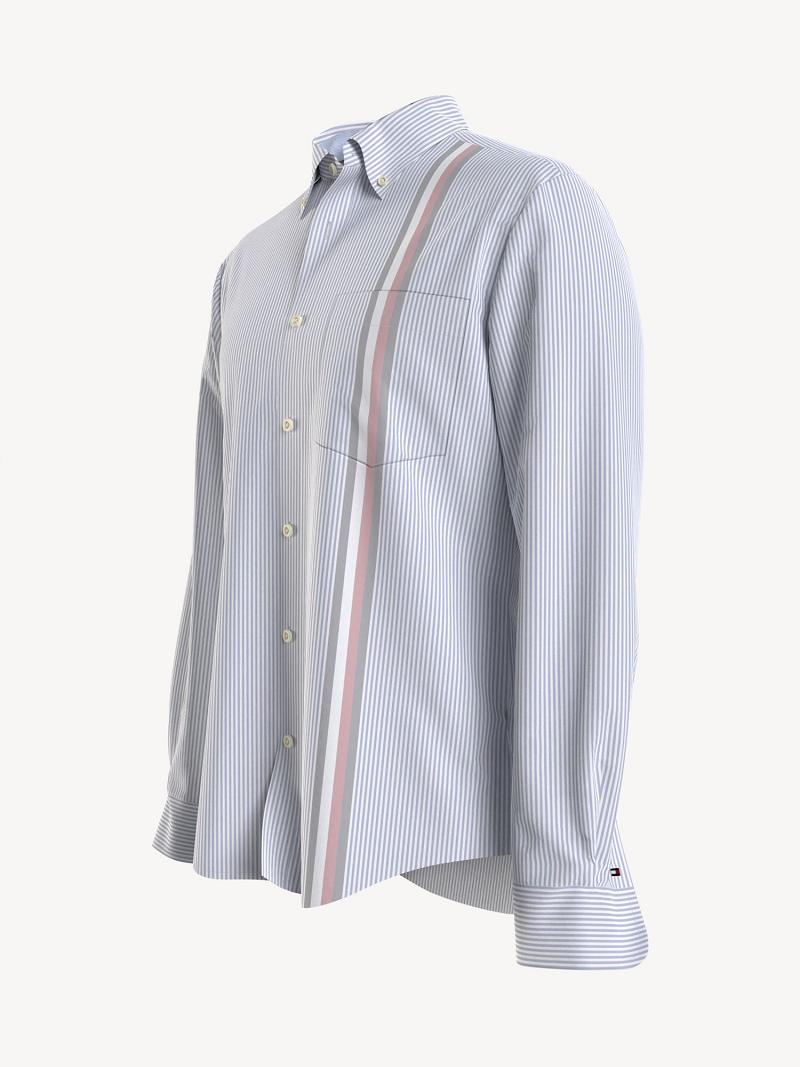 Camisas Tommy Hilfiger Relaxed fit ithaca stripe Azules Blancos | MX_M31277