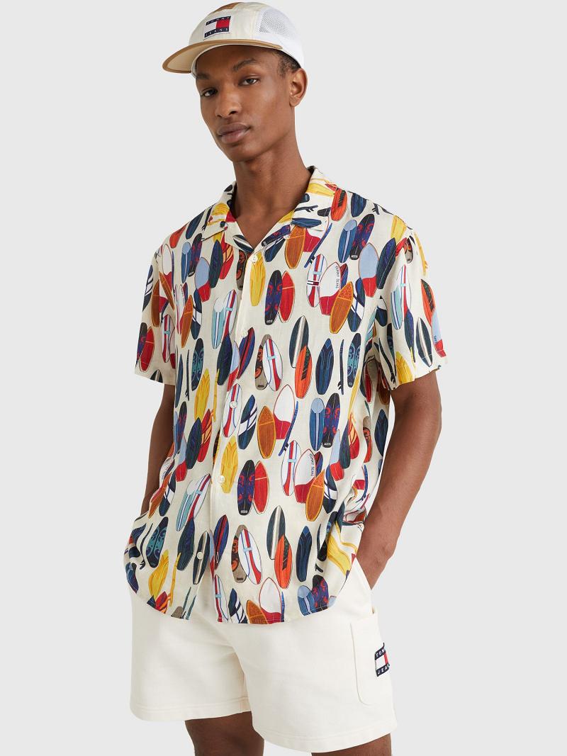 Camisas Tommy Hilfiger Surfboard print camp Multicolor | MX_M31283