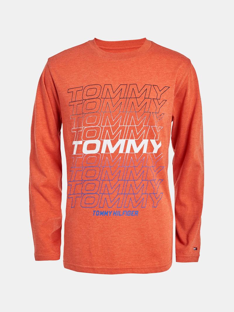 Camiseta Tommy Hilfiger Big Tommy Long-Sleeve Naranjas | MX_B2165