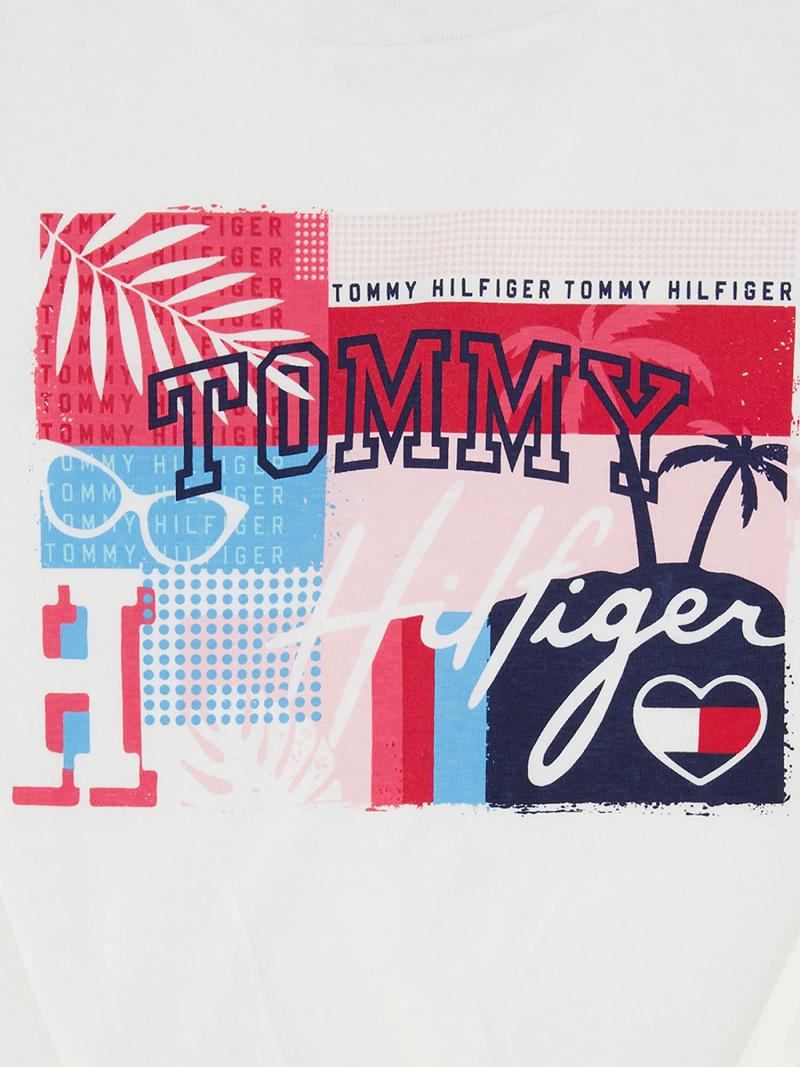 Camiseta Tommy Hilfiger Big Tommy Motif Bow Blancos | MX_G1237