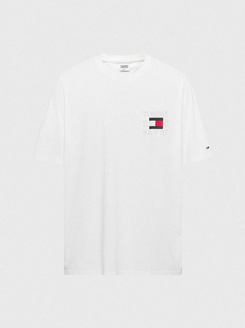 Camiseta Tommy Hilfiger Big and tall box logo Blancos | MX_M31001