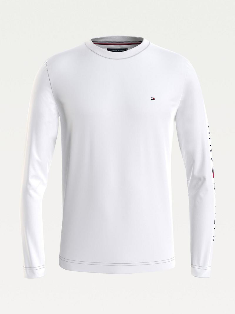 Camiseta Tommy Hilfiger Big and tall organic cotton logo Blancos | MX_M31005