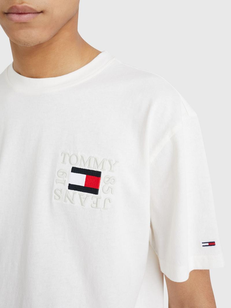 Camiseta Tommy Hilfiger Box logo Blancos | MX_M31009