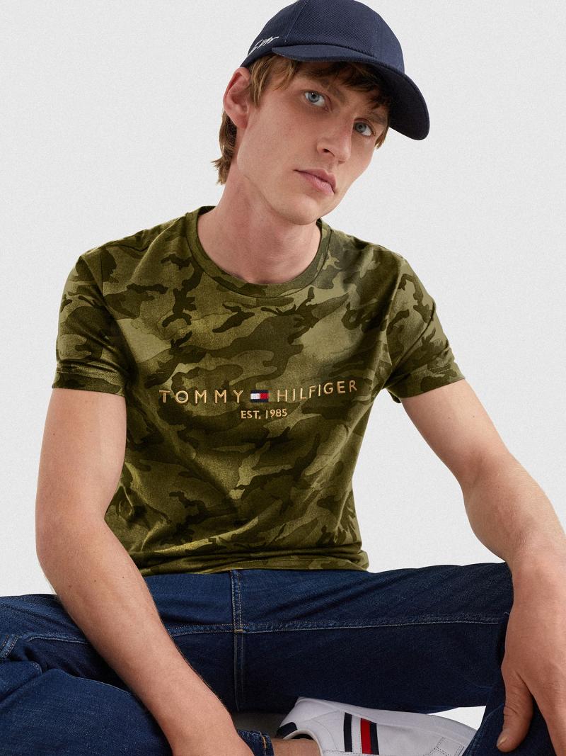 Camiseta Tommy Hilfiger Camo logo Verde Oliva | MX_M31011