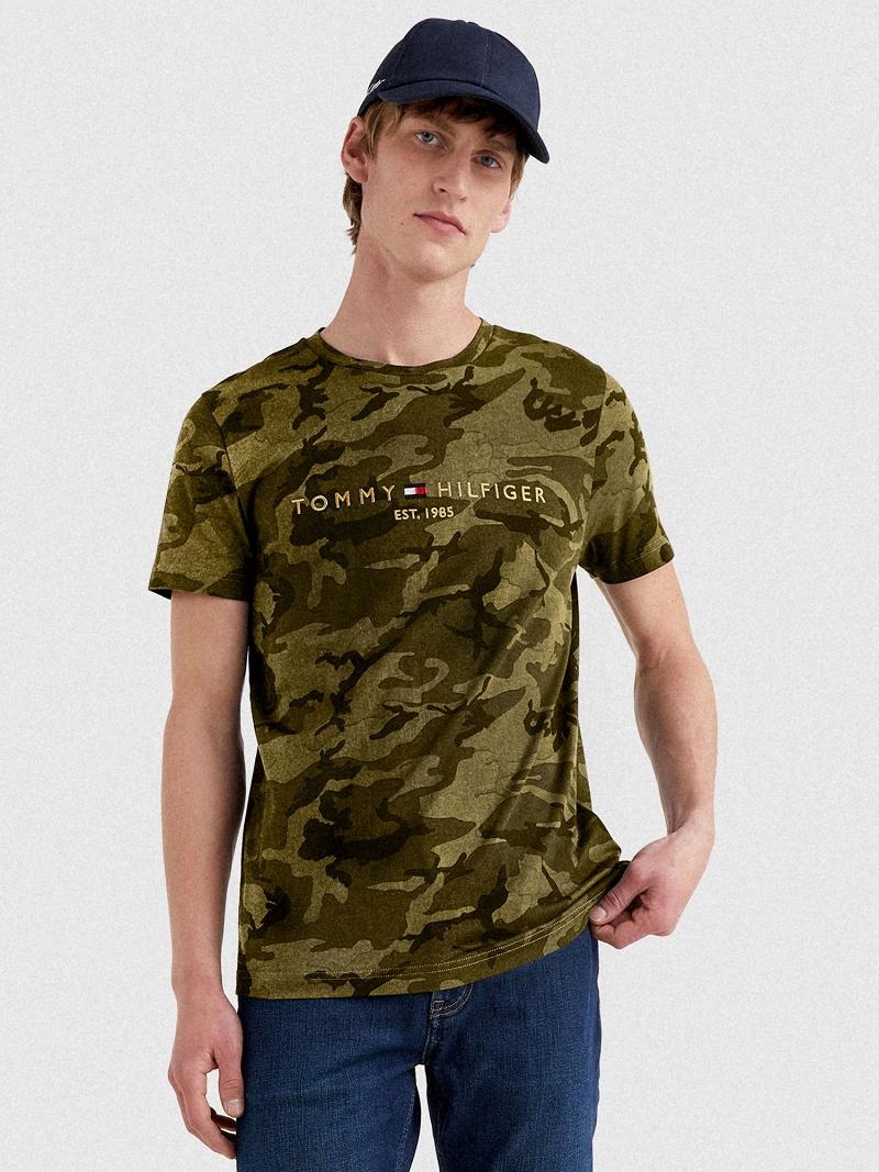 Camiseta Tommy Hilfiger Camo logo Verde Oliva | MX_M31011