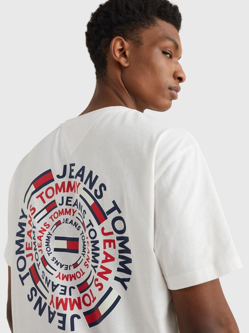 Camiseta Tommy Hilfiger Circular back graphic Blancos | MX_M31013