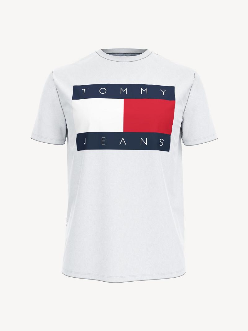 Camiseta Tommy Hilfiger Classic flag logo Blancos | MX_M31014