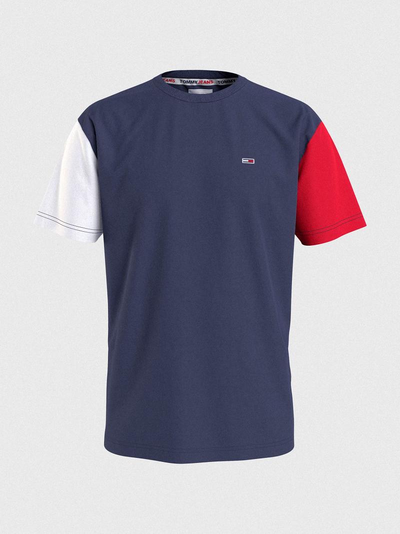 Camiseta Tommy Hilfiger Contrast sleeve Azul Marino Multicolor | MX_M31018