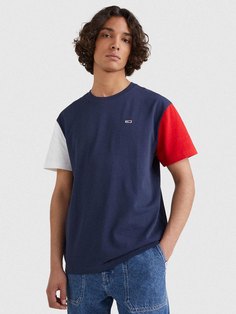 Camiseta Tommy Hilfiger Contrast sleeve Azul Marino Multicolor | MX_M31018