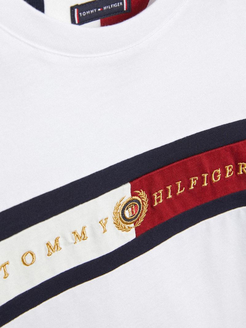 Camiseta Tommy Hilfiger Crested Blancos | MX_B2169