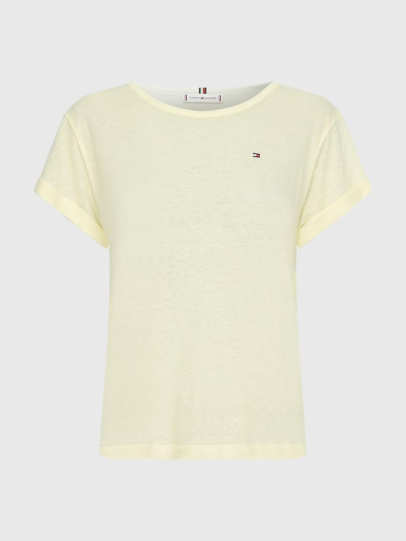 Camiseta Tommy Hilfiger Crewneck Amarillos | MX_W21434