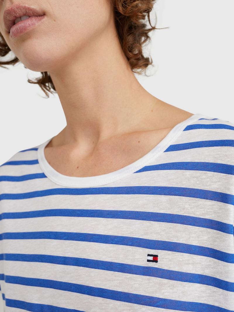 Camiseta Tommy Hilfiger Crewneck Azules Blancos | MX_W21433