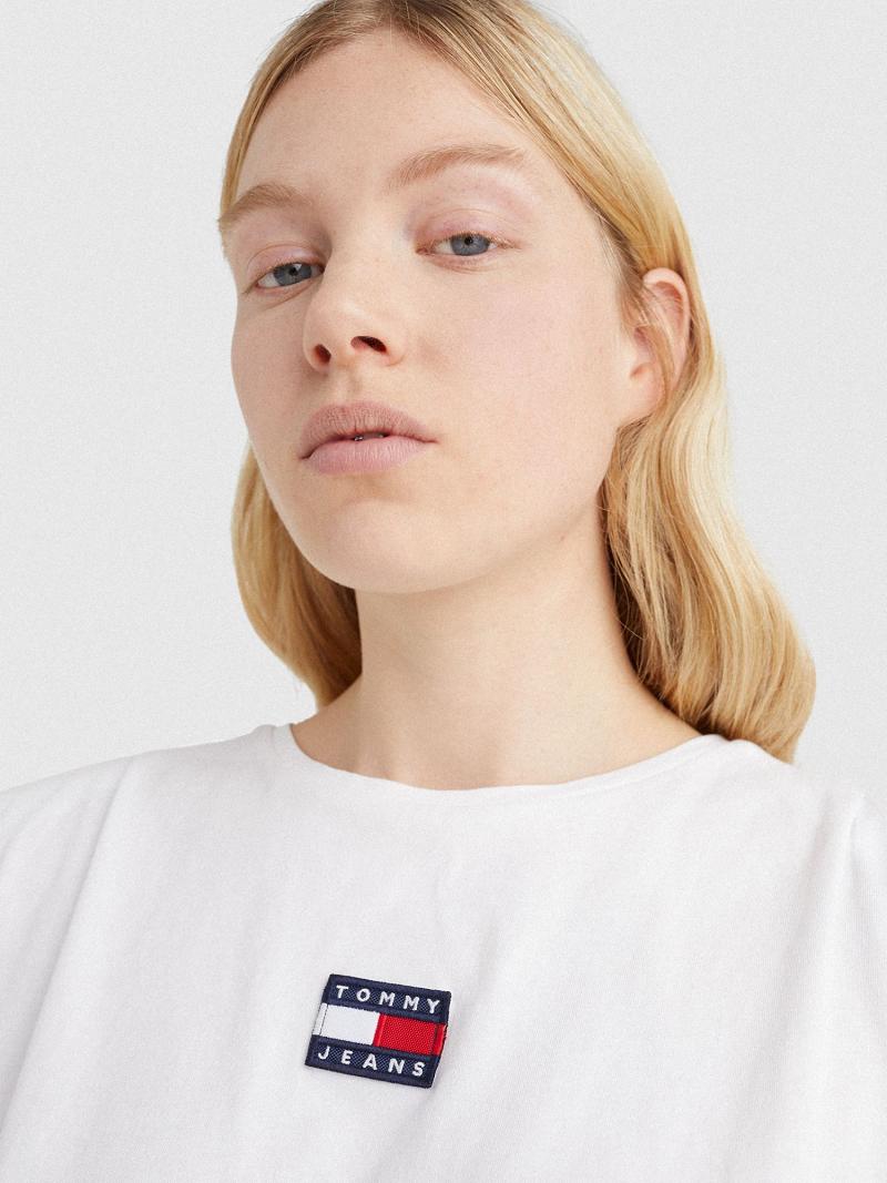 Camiseta Tommy Hilfiger Cropped Elastic-Hem Tank Blancos | MX_W21435