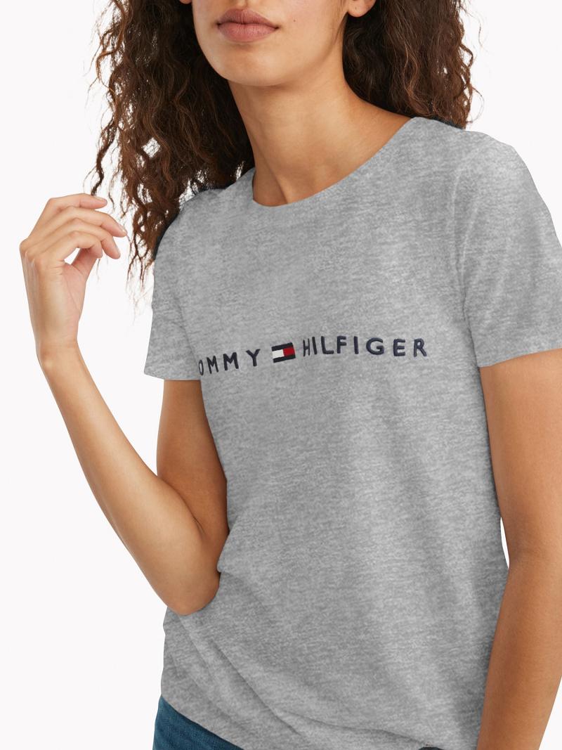 Camiseta Tommy Hilfiger Essential Logo Grises | MX_W21448