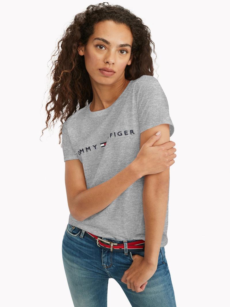 Camiseta Tommy Hilfiger Essential Logo Grises | MX_W21448