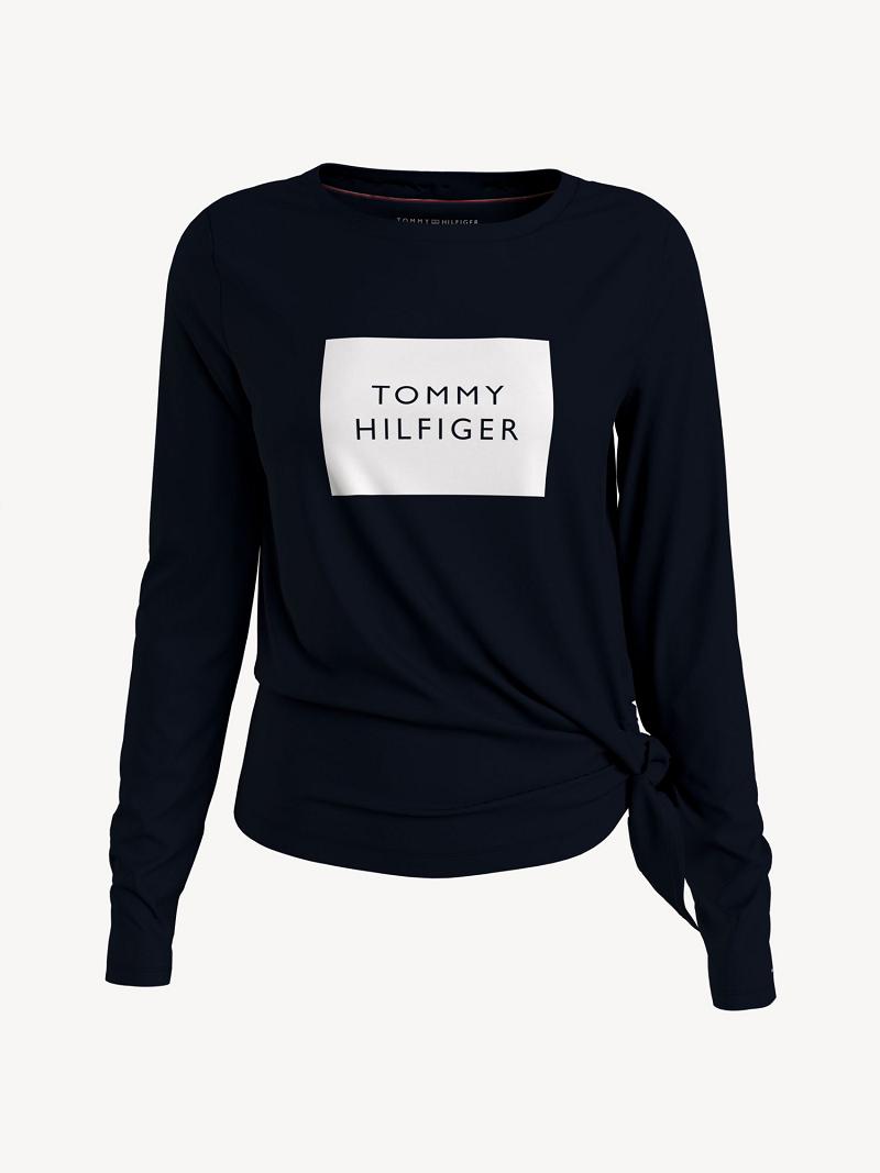 Camiseta Tommy Hilfiger Essential Side-Tie Negros | MX_W21450