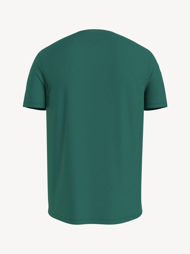 Camiseta Tommy Hilfiger Essential V-Neck Verdes | MX_M31037