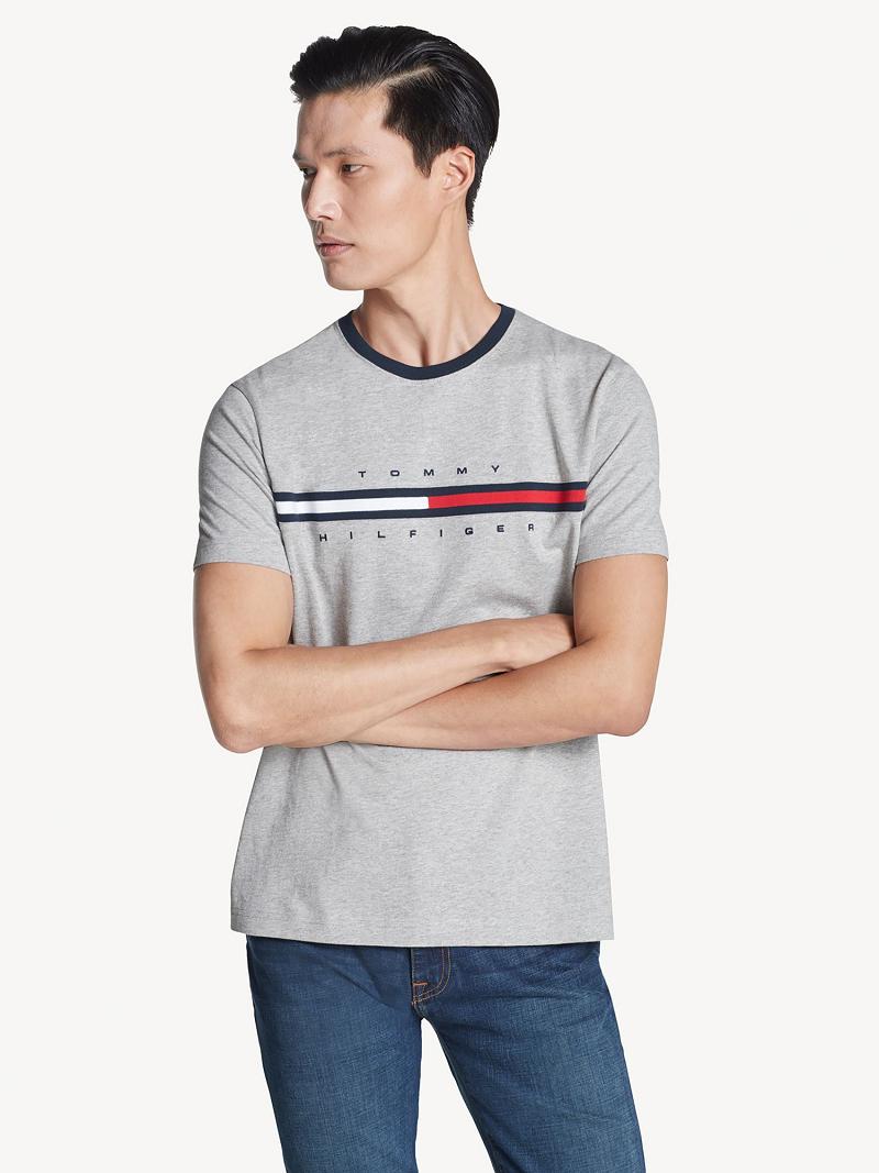 Camiseta Tommy Hilfiger Essential flag logo Grises | MX_M31027