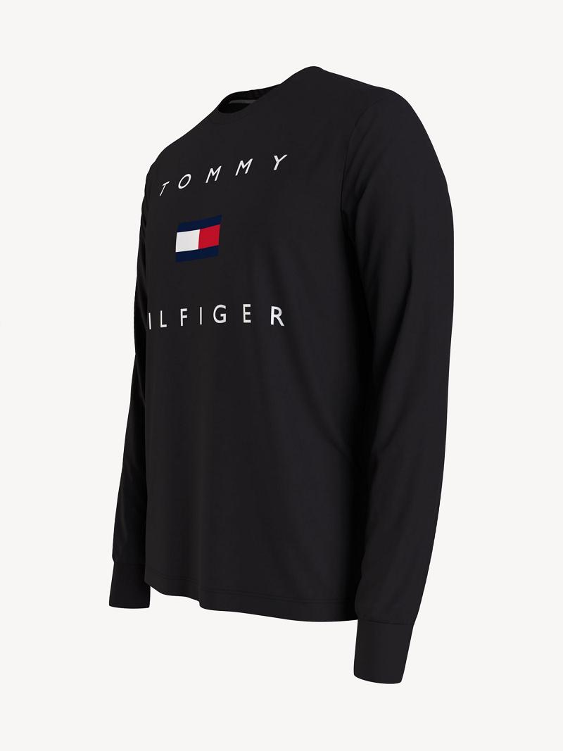 Camiseta Tommy Hilfiger Essential long-sleeve logo Negros | MX_M31029