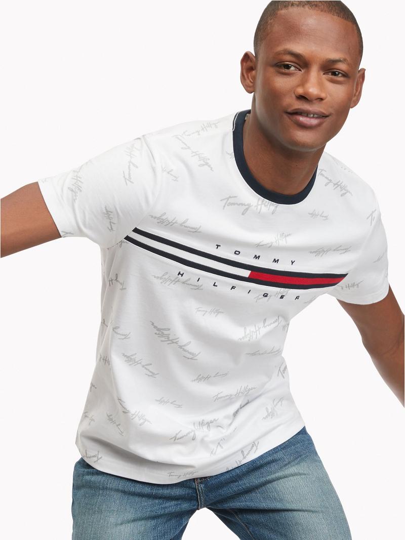 Camiseta Tommy Hilfiger Essential script logo Blancos | MX_M31032