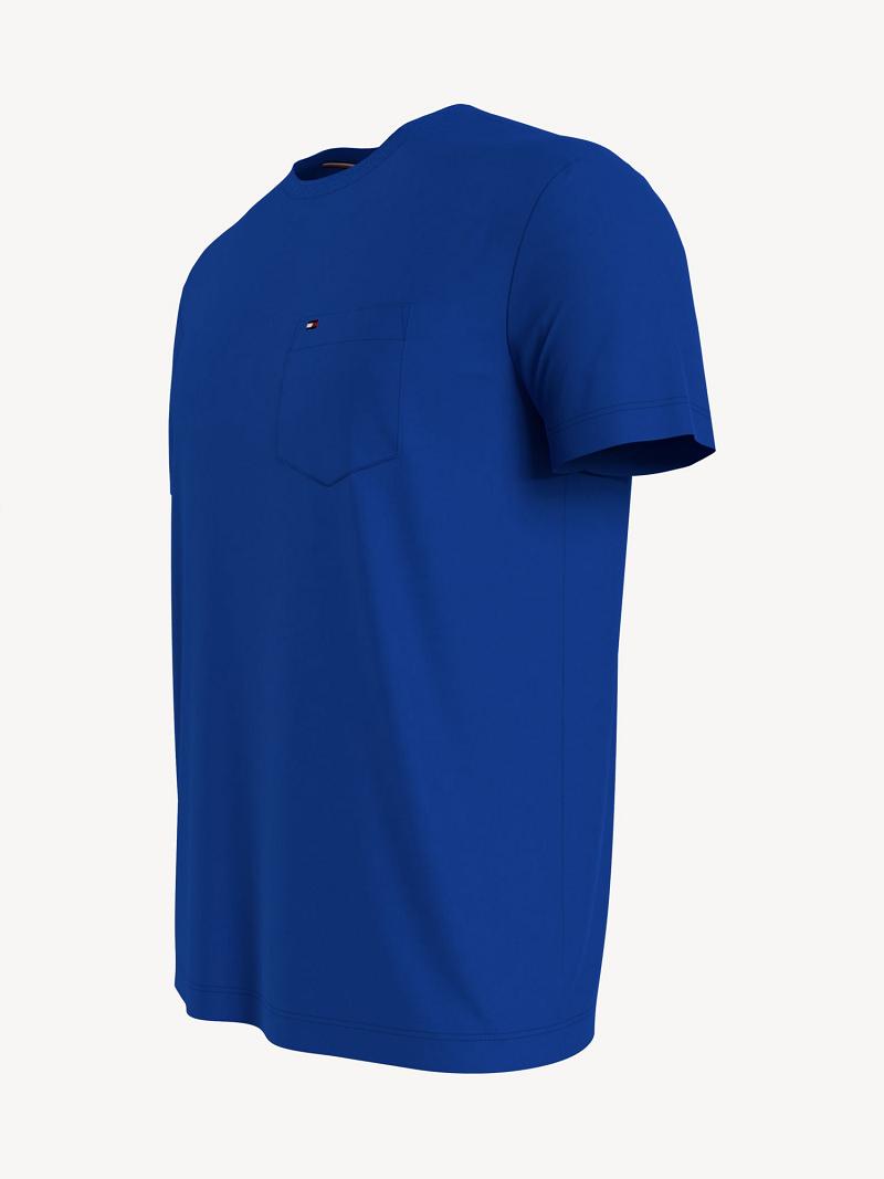 Camiseta Tommy Hilfiger Essential solid pocket Azules | MX_M31035