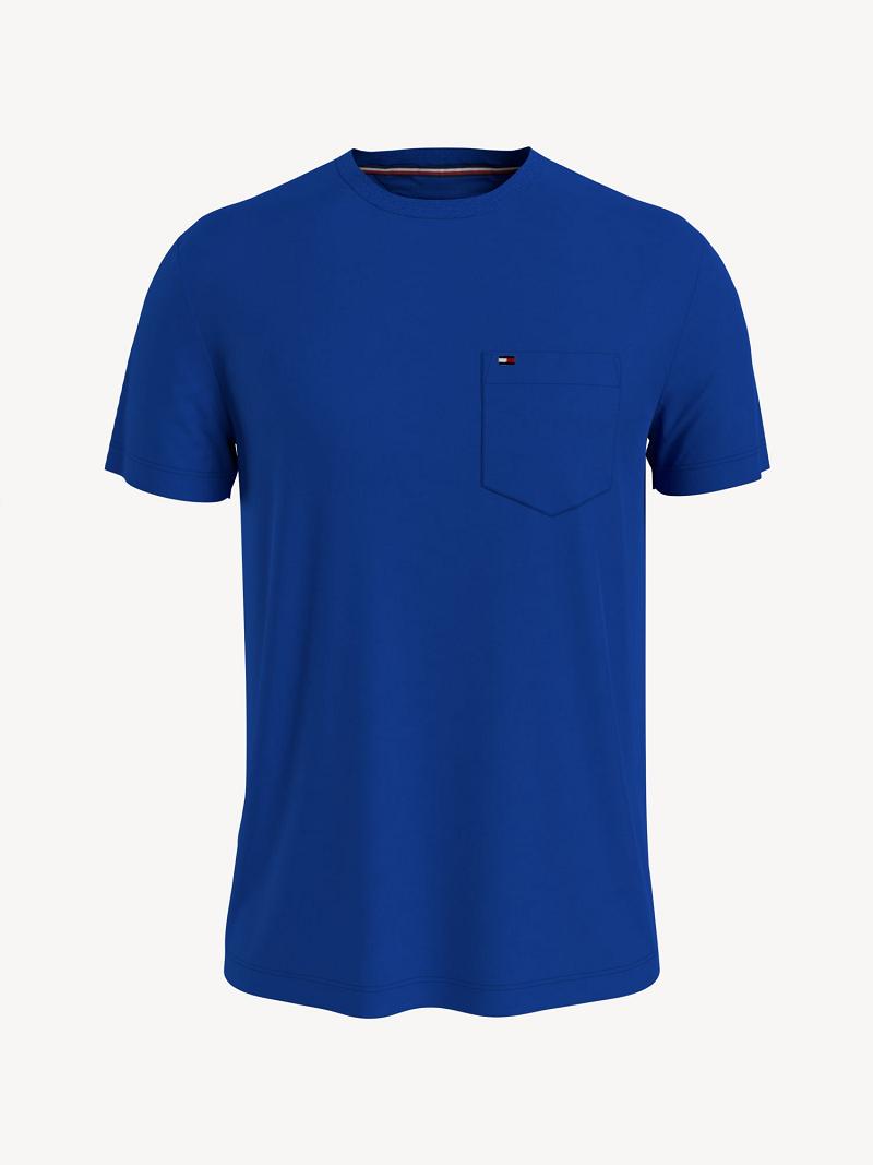 Camiseta Tommy Hilfiger Essential solid pocket Azules | MX_M31035