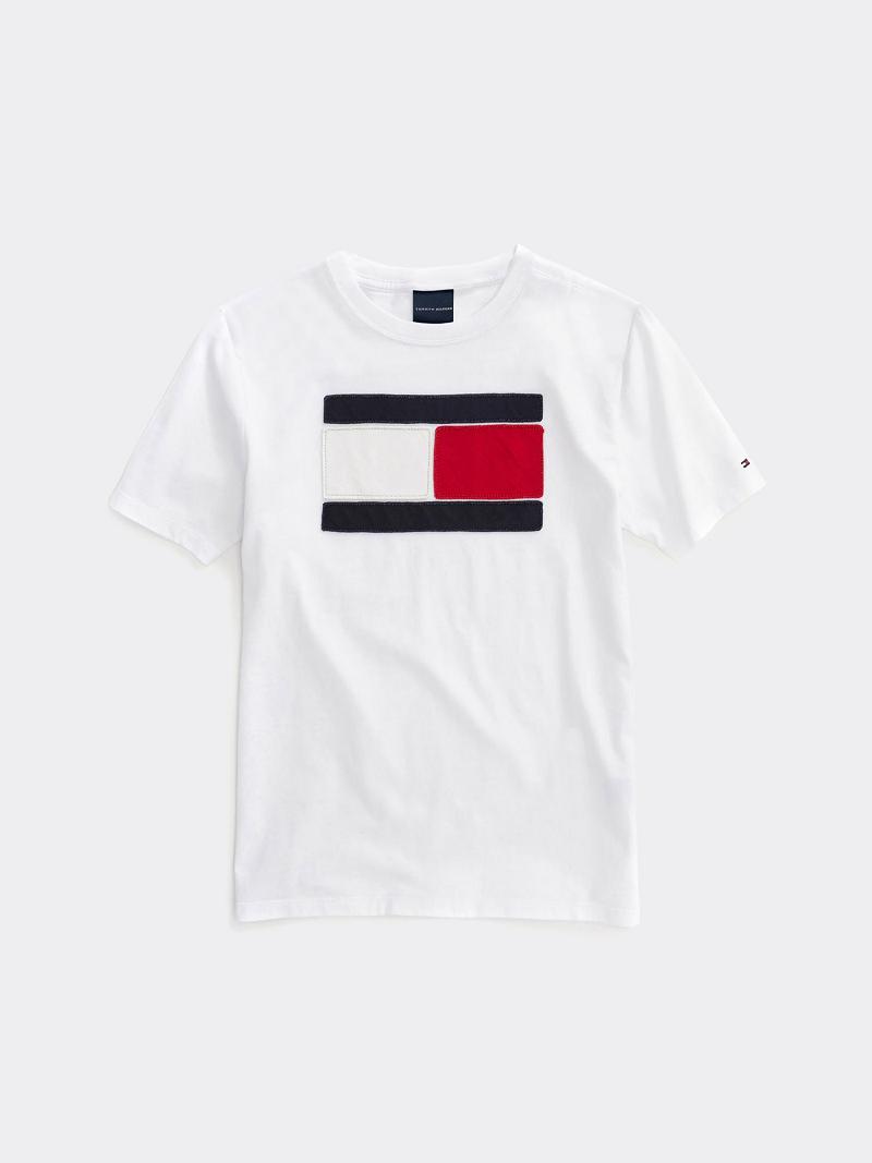 Camiseta Tommy Hilfiger Flag Blancos | MX_B2170