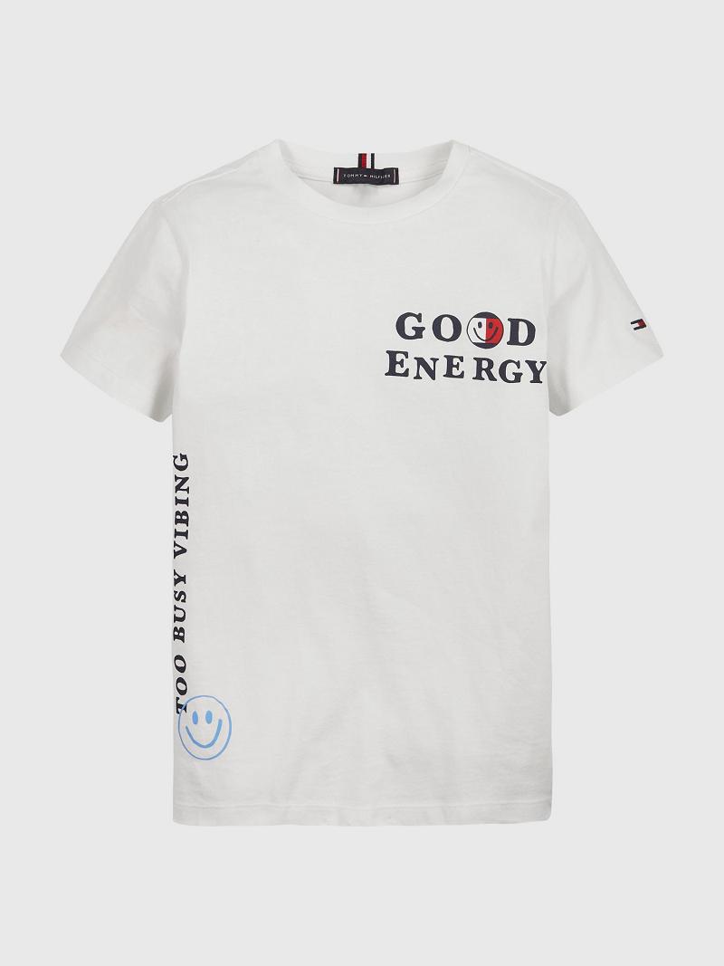 Camiseta Tommy Hilfiger Good Energy Blancos | MX_G1248