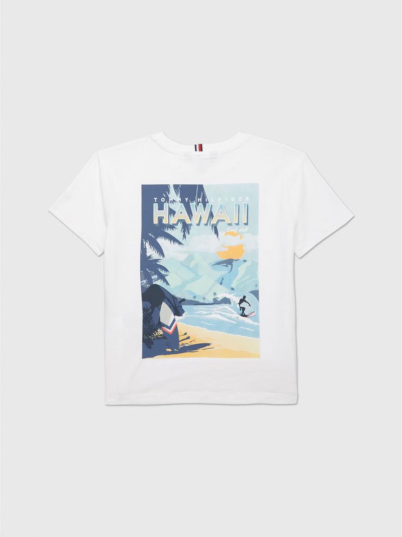 Camiseta Tommy Hilfiger Hawaii Blancos | MX_B2176