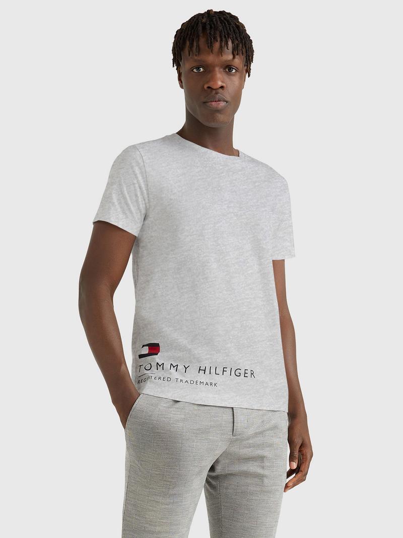 Camiseta Tommy Hilfiger Hem logo Grises | MX_M31040