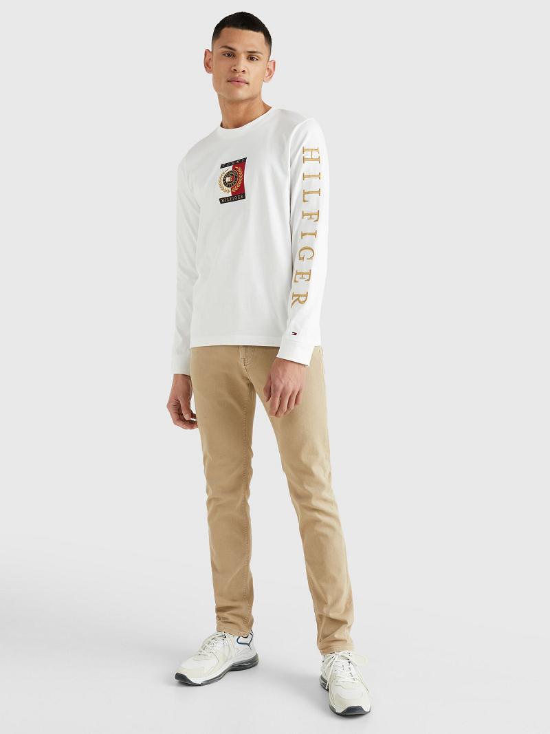 Camiseta Tommy Hilfiger Icon long-sleeve Blancos | MX_M31045