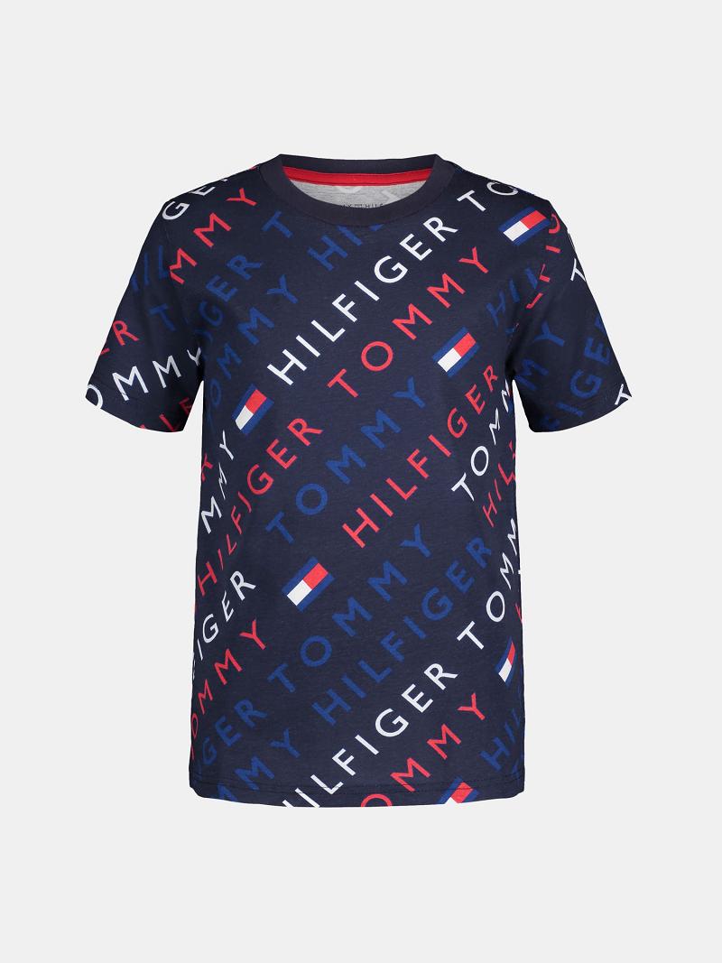 Camiseta Tommy Hilfiger Little Navy Icon Azul Marino | MX_B2185