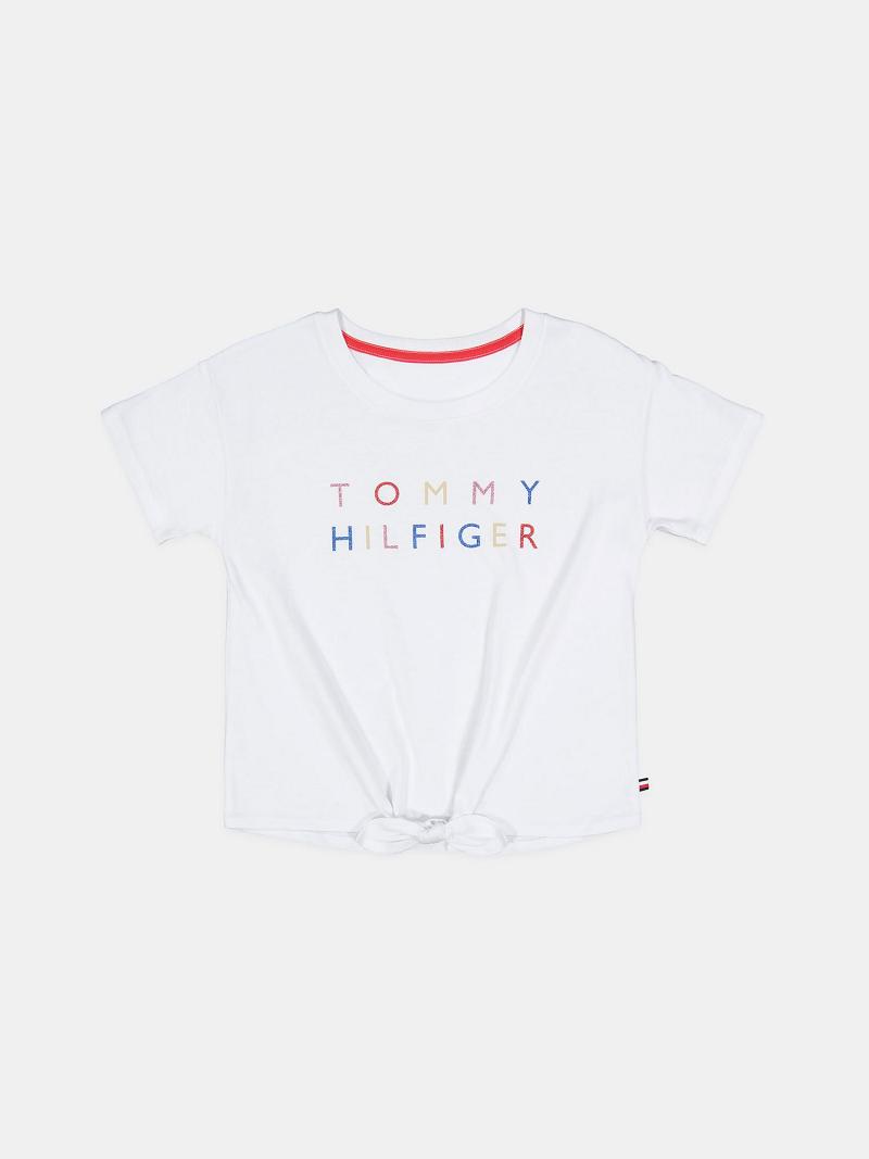 Camiseta Tommy Hilfiger Little Tommy Bow Blancos | MX_G1251