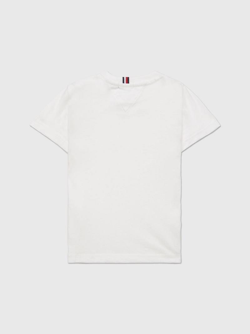 Camiseta Tommy Hilfiger Logo Stripe Blancos | MX_G1252