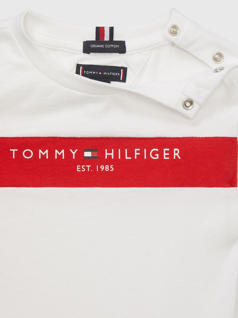 Camiseta Tommy Hilfiger Logo Stripe Blancos | MX_G1252