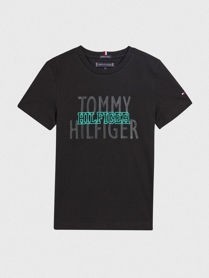 Camiseta Tommy Hilfiger Organic Algodon Hilfiger Negros | MX_B2199